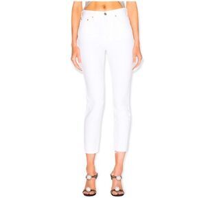NWT! GRLFRND Karolina White Flag High Rise Rigid Denim Skinny Ankle Crop Jeans